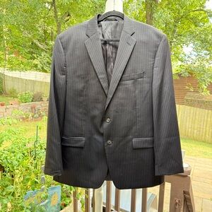 LRL Lauren Ralph Lauren Blazer Jacket Black Pin Stripe 100% Wool Men’s Size 46R